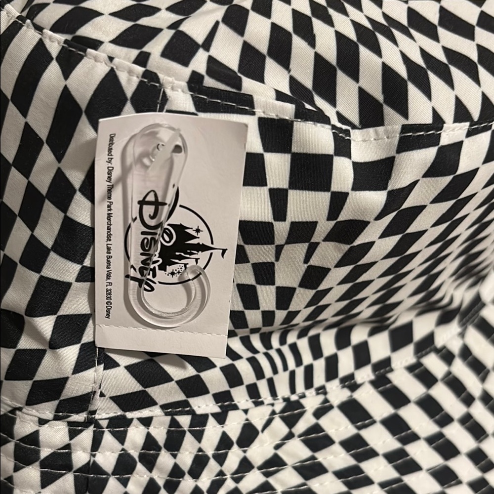 Disney Black and White Checkered Bucket Hat Reversible. - Picture 3 of 4